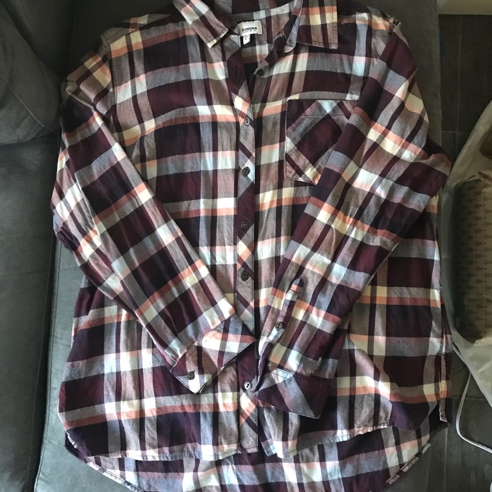Flannel Print Top